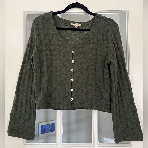 Madewell Basket-Weave Stitch Long-Sleeve Sweater Tee - Picture 3 of 5